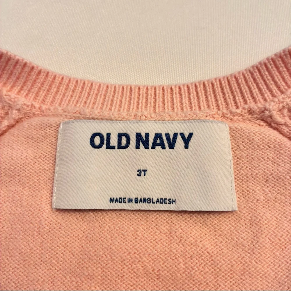 Old Navy Toddler Girl Button-Front Cardigan Sweater Pink & Floral Leggings 3T